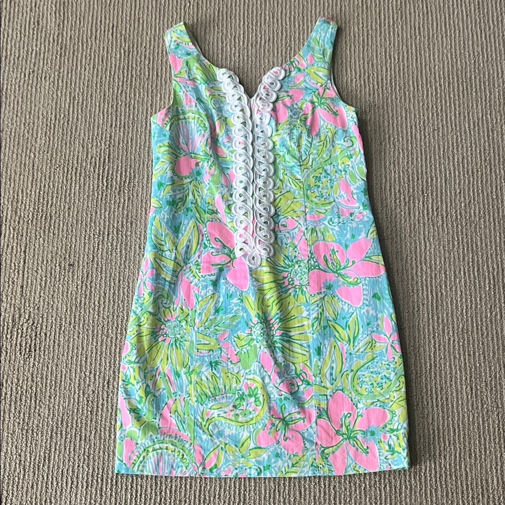 Lilly Pulitzer Pink & Light Blue Floral Mini Dress